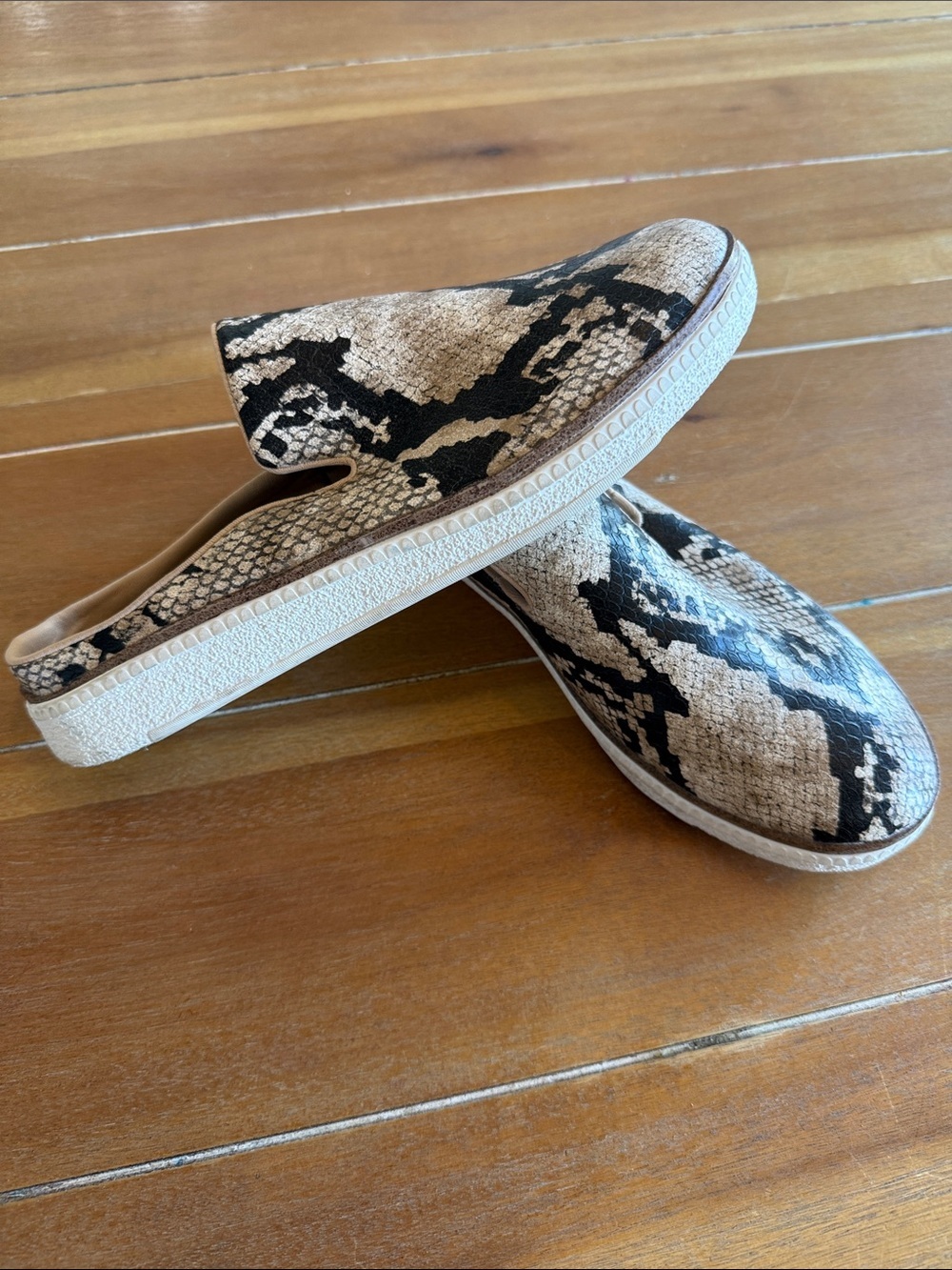 Dr. Scholl's Slip-On Snake Print Sneakers - Beige and Black - Picture 2 of 8